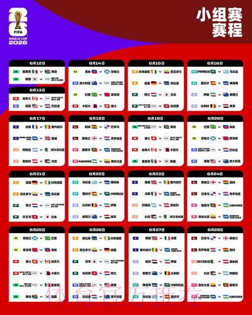 2026世界杯每日赛程详细安排赛事详情官网入口